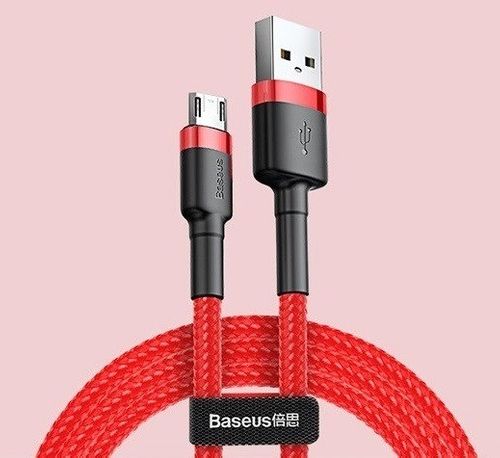 Kabel Baseus USB do Micro USB 2.4A, 0,5 metra, czerwony na Arena.pl
