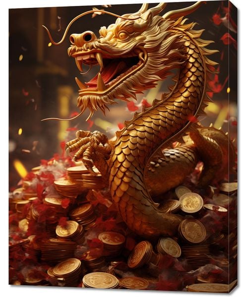Obraz 70x90cm Smok Bogactwa zdjęcie 1