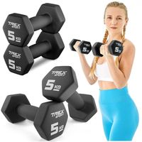 Zestaw 2x5kg hantle żeliwo hantelki ciężarki do ćwiczeń winylowe Trex Sport