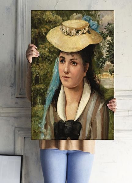 Lise in a Straw, Pierre-Auguste Renoir - plakat 70x100 cm zdjęcie 2