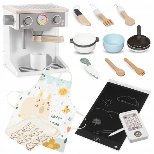 DUŻA DREWNIANA KUCHNIA INTERAKTYWNA XXXXL Z OŚWIETLENIEM LED - 50 ELEMENTÓW na Arena.pl