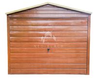 Garaż Blaszany Schowek 3x4m Brama Uchylna Drzwi Drewnopodobny NB202