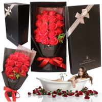 Flower Box bukiet róż mydlanych kwiaty w dużym eleganckim pudełku XXL