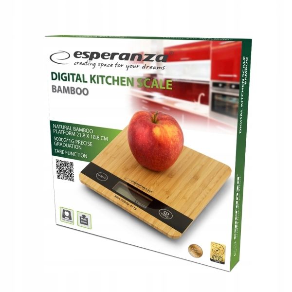 WAGA CYFROWA KUCHENNA ESPERANZA BAMBUSOWA LCD zdjęcie 5