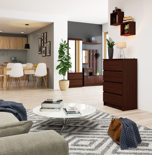 KOMODA K 60 cm 4 SZUFLADY WENGE na Arena.pl