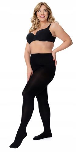 Rajstopy 60 DEN 3D PLUS SIZE bardzo rozciągliwe | #7/8 | czarny na Arena.pl