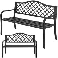 ławka ogrodowa metalowa z oparciem dwuosobowa parkowa na taras balkon ogród