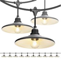 ZESTAW CRETE 2x Girlanda ogrodowa 5m + kabel 10m + 10x klosz czarny M2 +LED