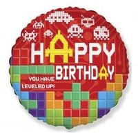balon foliowy 18" fx - happy birthday- bricks