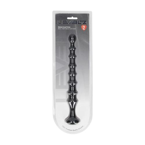 Ribbed Silicone Flared Anal Probe - Black na Arena.pl