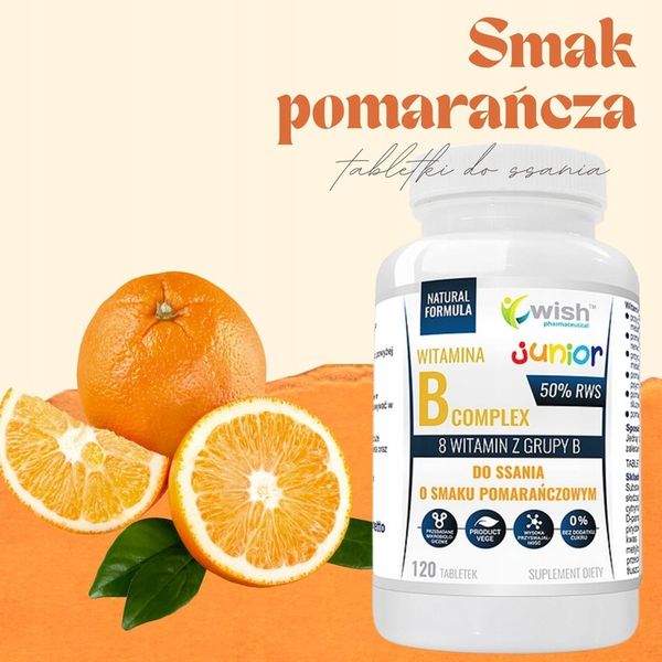 WITAMINA B Complex 50 JUNIOR DO SSANIA DLA DZIECI zdjęcie 6