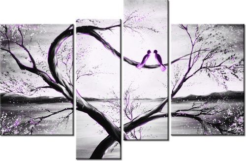 130CM 85 OBRAZ 4 ELEM W FIOLETOWYM ŚWIETLE KSIĘŻYCA ŚCIENNY na Arena.pl