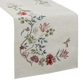 Bieżnik z gobeliny szenilowej wzór w kwiaty 40X100 naturalny