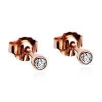 staviori must have | piękne małe kolczyki z różowego złota z brylantem
