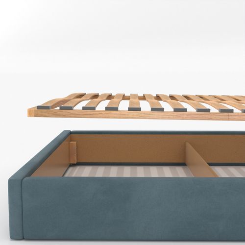 ŁÓŻKO TAPICEROWANE DO SYPIALNI 180x200 ŁÓŻKO PODWÓJNE Z POJEMNIKIEM MORSKIE na Arena.pl