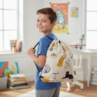 Plecak Worek Bawełniany dla dzieci Jasny w Koty