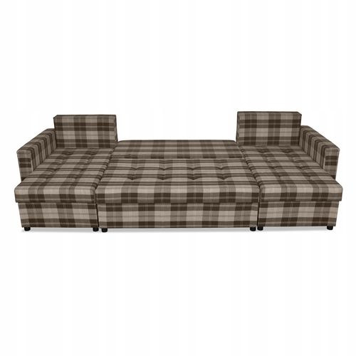 Narożnik Winston BIG U funkcja spania Family Meble krata brązowa na Arena.pl