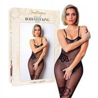 Bodystocking na ramiączkach, otwarty krok.
