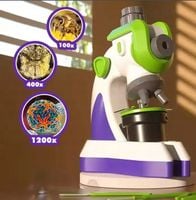 Mikroskop Edukacyjny 2w1 dla Dzieci Optyczny 1200x + Zestaw Akcesoria Szkła