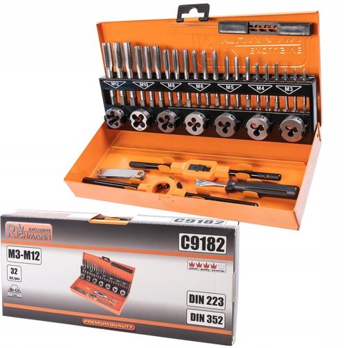 ZESTAW GWINTOWNIKÓW I NARZYNEK M3-M12 32el RICHMANN C9182 KALIBROWNIKI na Arena.pl