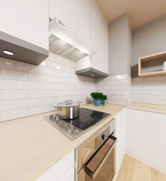 Okap kuchenny biały 50 podszafkowy wolnostojący oświetlenie led zdjęcie 3