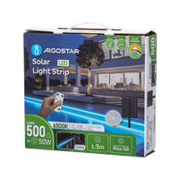 Solarny pasek świetlny 50W 6500K z 2+5 m kabla do mocnego światła na zewnątrz