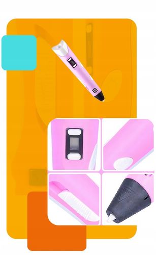 DŁUGOPIS 3D DLA DZIECI DRUKARKA 3D PEN RÓŻOWY + WKŁADY 110M ZESTAW XL na Arena.pl