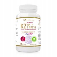 Naturalna Witamina K2 VitaMK-7 200mcg Wegan 120kap