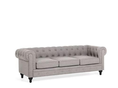 Sofa 3-osobowa jasnoszara CHESTERFIELD na Arena.pl