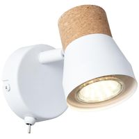 Metalowa lampa ścienna Moka 75711/75 korek biała