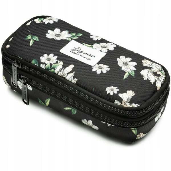 Piórnik dwukomorowy w kwiaty saszetka do szkoły dwie komory pojemny ZAGATTO zdjęcie 5