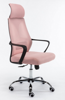 Fotel Biurowy Obrotowy z Zagłówkiem 68 cm Różowy NAGIEL TS - 4 Kolory