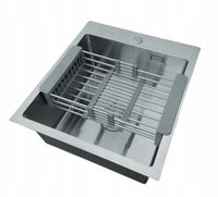 Zlewozmywak stalowy jednokomorowy STELLMAN 45x50 Inox + koszyk