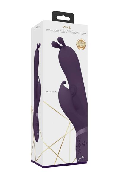 Gada - Vibrating Bunny Ear G-Spot Rabbit with Pulse Wave Shaft zdjęcie 2