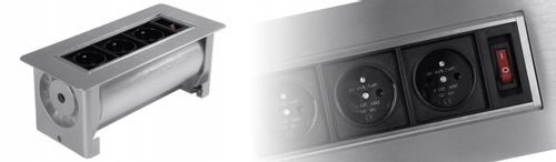 Gniazdo blatowe do biurka wpuszczane obrotowe mediaport 230v SPS-O33S na Arena.pl