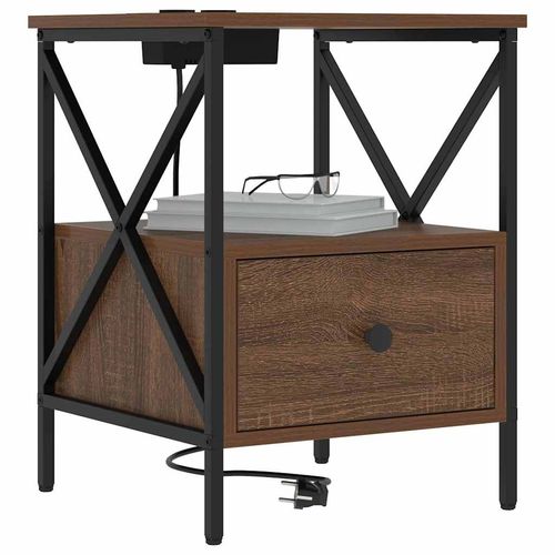 Szafka Nocna z szufladą Brązowy dąb 41.5 x 40.5 x 55 cm na Arena.pl