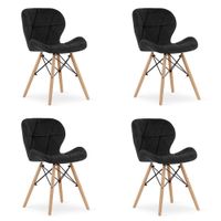 Krzesło LAGO Aksamit - czarne x 4