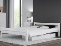 ŁÓŻKO DREWNIANE DOROTA 180X200 BIAŁE + STELAŻ