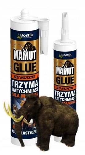 Klej UNIWERSALNY/lamele Montażowy MAMUT Glue BIAŁY 290 ml SUPERMOCNY !!! na Arena.pl