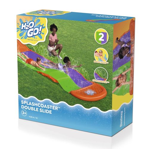 Ślizg Wodny Splashcoaster Dla 2 Dzieci 3+ Bestway Tor 488Cm + Spryskiwacze na Arena.pl