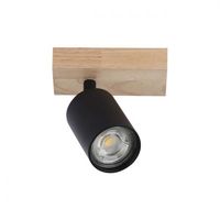 KINKIET STALOWO-DREWNIANY CZARNY 35W OBROTOWY 350 STOPNI