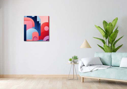 Obraz 60x60cm Miasto Kolorów na Arena.pl