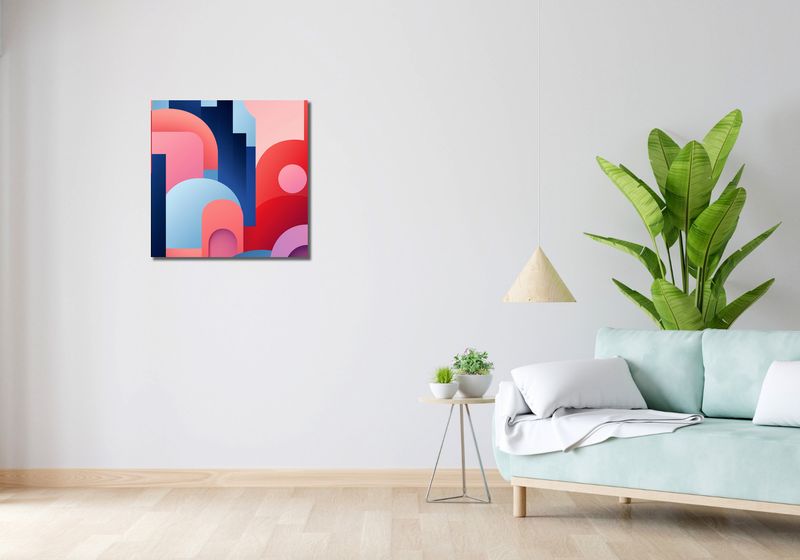 Obraz 60x60cm Miasto Kolorów zdjęcie 2