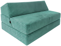 FOTEL 120x190x15 KANAPA PUFA MATERAC rozkładany SOFA SZTRUKS błękitny