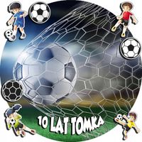 OPŁATEK NA TORT 30CM - PIŁKA NOŻNA BRAMKA + IMIĘ + GRATIS! 24CM 26CM