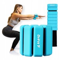 DrFit silikonowe obciążniki kostki nadgarsti regulacja 2x 0,45kg niebieskie