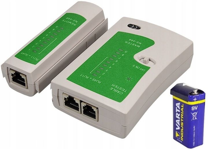 TESTER OKABLOWANIA LAN DO KABLI PRZEWODÓW SIECIOWYCH LED RJ45 RJ11RJ12 zdjęcie 1