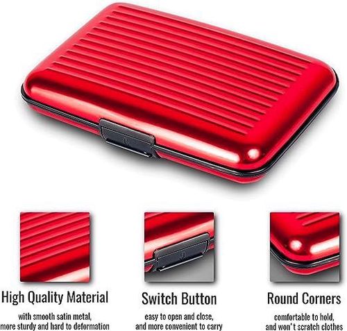 Etui aluminiowe na karty z ochroną RFID czerwony na Arena.pl