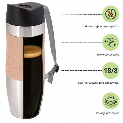 KUBEK TERMICZNY do kawy herbaty TERMOS BUTELKA bidon KAMILLE 480ml na Arena.pl