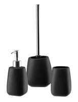 Zestaw komplet łazienkowy 3-elementowy PASTELLO ceramika czarny matowy